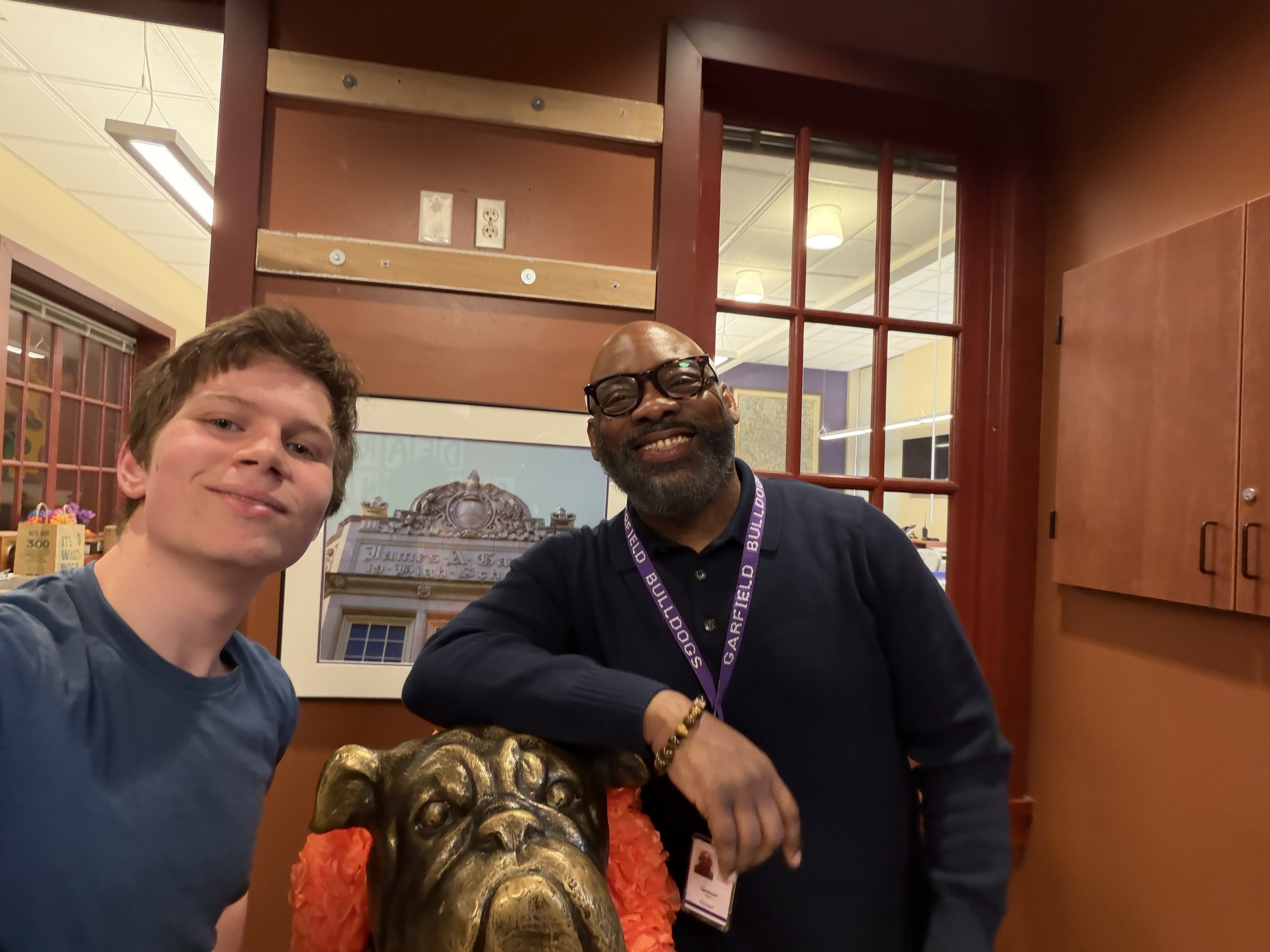 Zach with the Garfield Bulldog